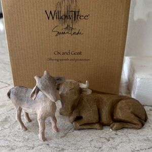 Willow Tree Nativity Ox and Goat Animal Duo